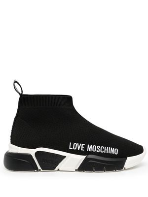 Love Moschino logo-print slip-on trainers - Black