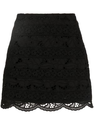 Goen.J lace detail A-line skirt - Black