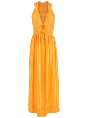 Martha Medeiros Cibele sleeveless crochet beach dress - Orange