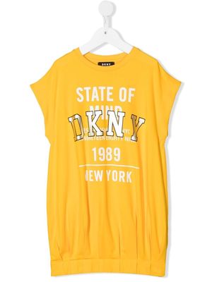 Dkny Kids logo-print T-shirt dress - Yellow