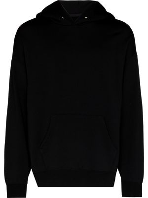 visvim logo patch wool hoodie - Black
