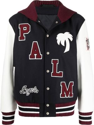 Palm Angels logo-patch varsity jacket - Blue