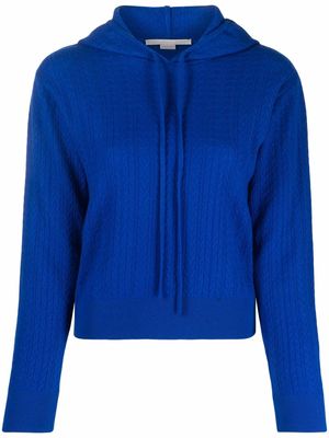 Stella McCartney cable-knit wool hoodie - Blue
