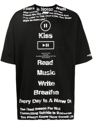 Takahiromiyashita The Soloist slogsn-print short-sleeve T-shirt - Black