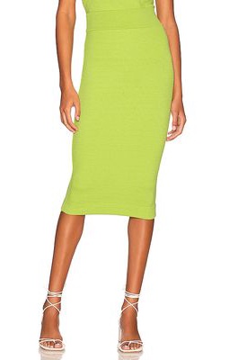 Enza Costa Puckered Knit Skirt in Green