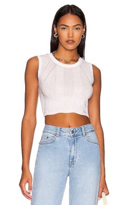 Autumn Cashmere Cropped Muscle Tee in White