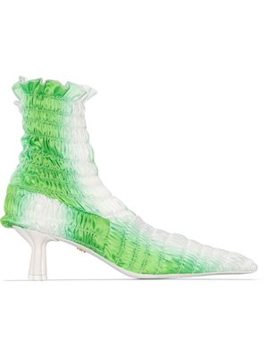 Amy Crookes ruched 65mm ankle boots - Green