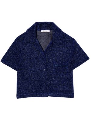 Oseree Kids metallic-effect short-sleeved shirt - Blue