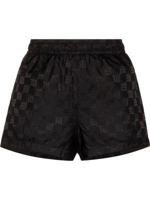 MISBHV monogram-print elasticated-waistband shorts - Black