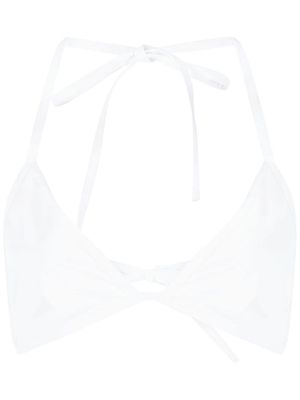 KASSL Editions triangle-cup halterneck bikini top - White