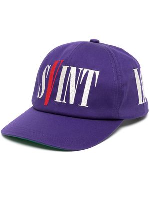 SAINT MXXXXXX x Vlone logo-embroidered cap - Purple