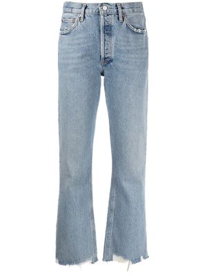 AGOLDE raw-edge straight-leg jeans - Blue