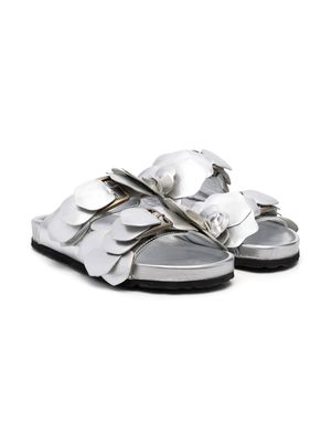 Gallucci Kids floral-appliqué sandals - Grey