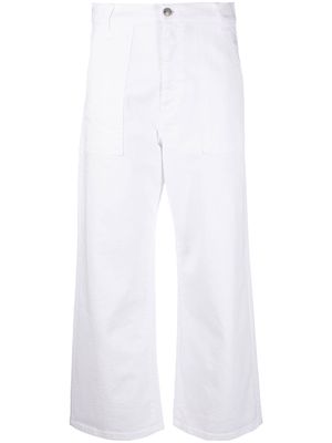 Fay cropped flared trousers - White