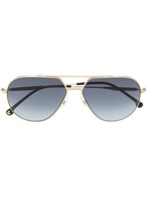 Carrera double-bridge pilot-frame sunglasses - Gold