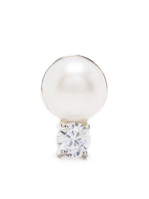 Northskull crystal-drop pearl earring - White
