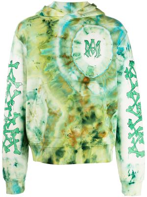 AMIRI tie-dye logo-print cotton hoodie - Green