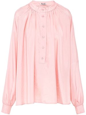 Miu Miu bishop sleeves buttoned blouse - Pink