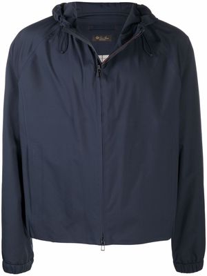 Loro Piana zip-up hooded jacket - Blue