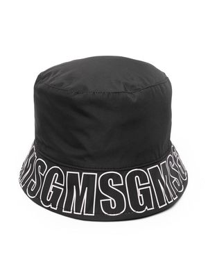 MSGM Kids logo-print bucket hat - Black