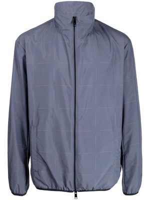 Armani Exchange open check-print lightweight jacket - Blue