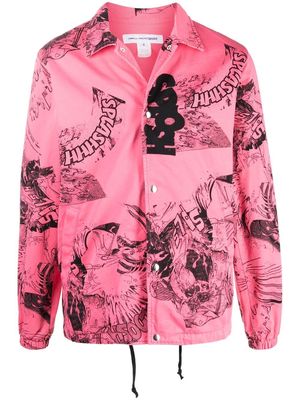 Comme Des Garçons Shirt graphic-print shirt jacket - Pink