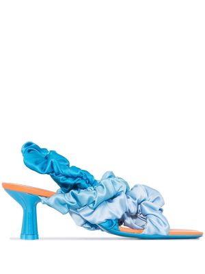 Amy Crookes Mimi 70mm scrunchy-strap sandals - Blue
