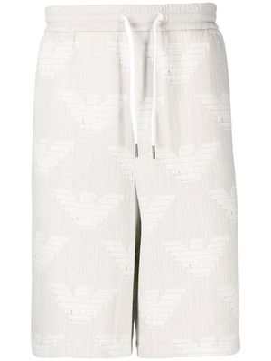 Emporio Armani eagle logo-print track shorts - Grey