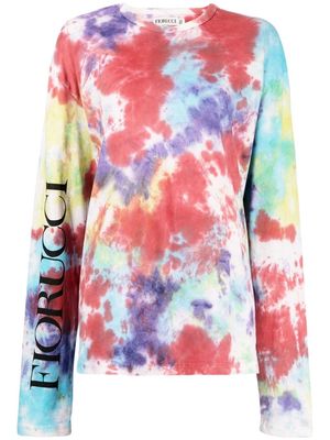 Fiorucci tie-dye logo-print long-sleeved T-shirt - Multicolour