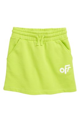 Off-White Kids' Rounded Off Logo French Terry Skirt in Light Green White