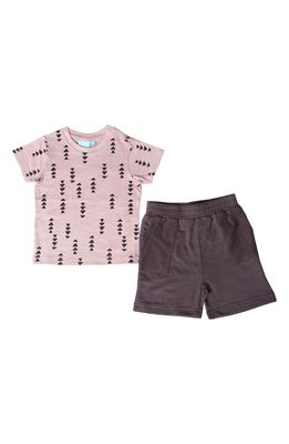 Bear Camp Printed T-Shirt & Shorts Set in Ash/Charcoal