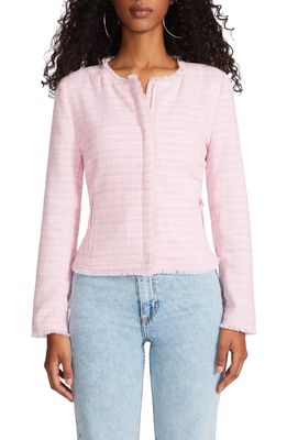 BB Dakota by Steve Madden Crop Chenille Boucle Jacket in Pink