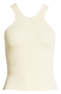TOPSHOP Open Stitch Sleeveless Henley Sweater Vest in Ivory