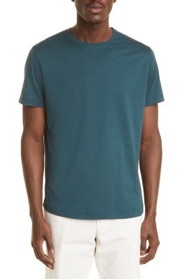 LORO PIANA Silk & Cotton T-Shirt in Petrolio