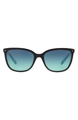Tiffany & Co. 55mm Mirrored Square Sunglasses in Black/Blue Gradient