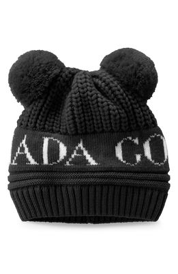 Canada Goose Double Pompom Hat in Black