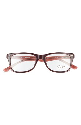 Ray-Ban 50mm Square Optical Glasses in Brown Pink/Clear
