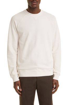 LORO PIANA Girocollo Huck Cotton Pique Sweater in Earl Grey