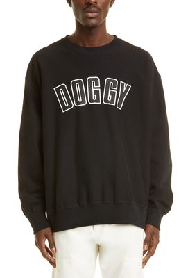 F-LAGSTUF-F Doggy Cotton Graphic Sweatshirt in Black