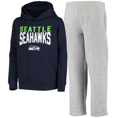 Outerstuff Youth College Navy/Heathered Gray Seattle Seahawks Fan Flare Pullover Hoodie & Pants Set