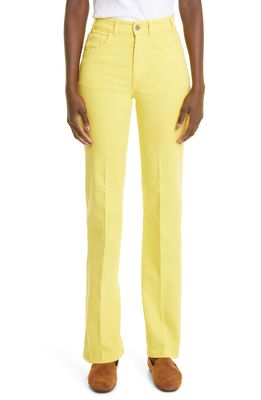 LORO PIANA Gent High Waist Straight Leg Jeans in 205Q Lemon Sorbet