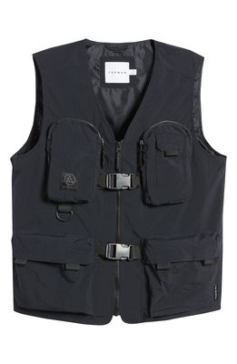 TOPMAN Men's Nylon Utility Vest in Black