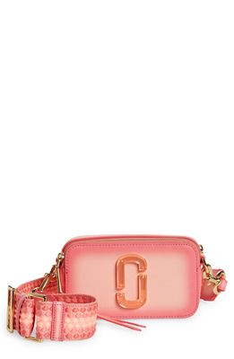 Marc Jacobs The Snapshot Leather Crossbody Bag in Fluoro Peach Multi
