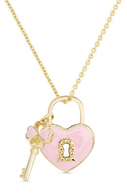 Lily Nily Heart Lock Pendant Necklace in Gold
