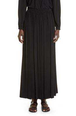 LORO PIANA Jamila Pleated Jersey Maxi Skirt in Black