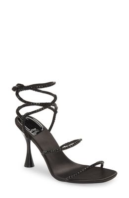 Jeffrey Campbell Glamorous Sandal in Black Satin Black