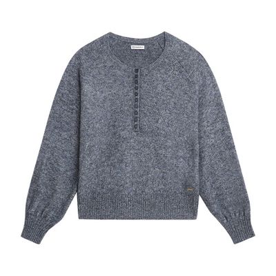 Stretch Wool Henley Sweater