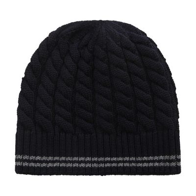 Striped Cable Beanie Hat
