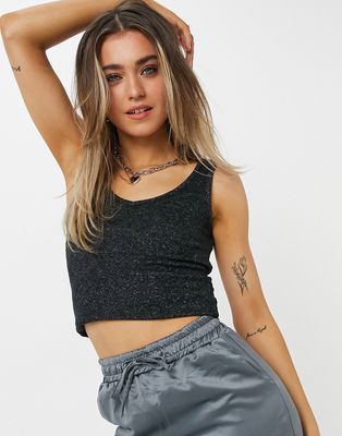 Pieces Matilde coordinating knit tank top in black