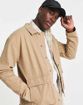 Only & Sons worker jacket in beige-Neutral